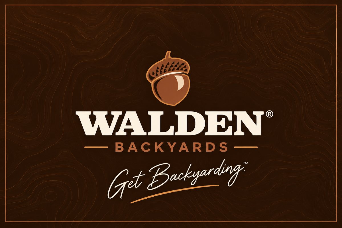 Walden Backyards card back artwork: an acorn with the words Get Backyarding